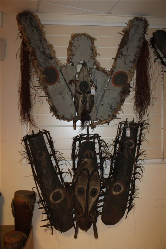 Two Sepik River canoe shields